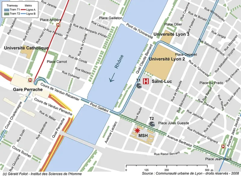 Plan ville MSH Lyon St-Étienne